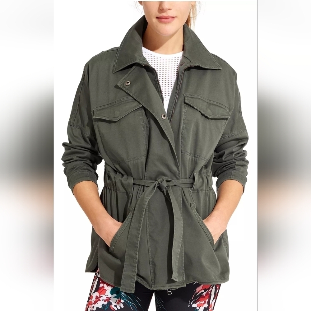 Derek Lam X Athleta Greenwich Army Green Jacket With Tie Women's XS